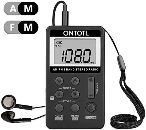 AM FM Pocket Radio,ONTOTL Personal Radio Portable Mini Digital Tuning with Rechargeable Battery and Earphone, AM/FM Stereo Radio for Jogging/Walk [Newest 2018]