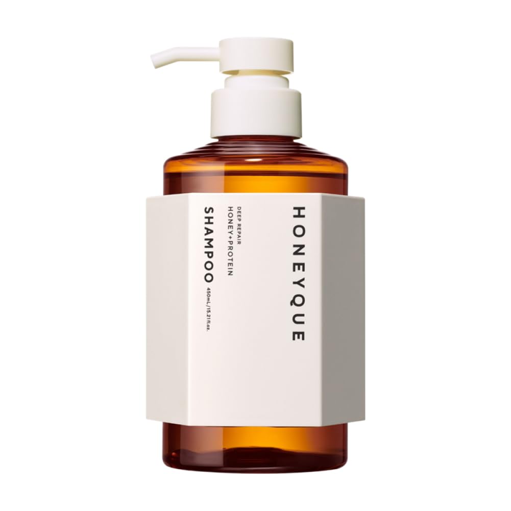 Photo 1 of HONEYQUE Deep Repair Moist Shampoo 450ml/15.2 fl. oz | Sulfate-Free Moisturizing Shampoo for Damaged Hair | Frizz Control & Hair Repair with Manuka Honey & Protein Complex | Japanese Hair Care