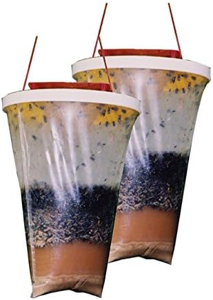 Miohy Fly Catcher Flytrap Fly Capturer 100% Nontoxic -Designed to Attract Egg-Laying Females Control the Number of Flies (Pack of 2)