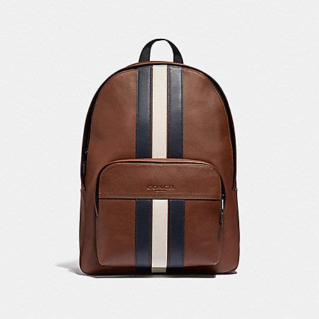 Mua COACH Houston Backpack with Varsity Stripe, F49324, Saddle/Midnight NVY/Chalk/Black Antique Nickel trên Amazon Mỹ chính hãng 2026