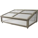 VegTrug Cold Frame for Classic Small 1m Raised Bed, Grey Wash - Durable Wooden Gardening Cover Compatible with Raised Beds for Plant Protection &amp; Extended Growing Season