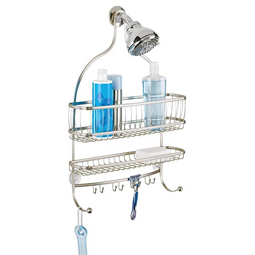 InterDesign York Lyra - Bathroom Jumbo Shower Caddy Shelves - Satin - 16 x 4 x 22 inches