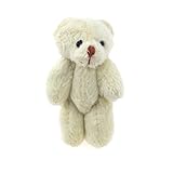 Homeford Firefly Imports Miniature Jointed Teddy Bear, 3-Inch, 3-Pack, Ivory