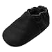 YALION Baby Boys Girls Shoes Crawling Slipper Toddler Infant Soft Leather First Walking Moccs(Black,12-18 Months)