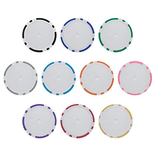 Brybelly 8 Stripe Poker Chip Heavyweight 14-gram Clay Composite â€“ Pack of 50
