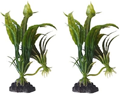 2 Pack - 5 Inch Cryptocornye Artificial Plants For Tropical Fish Aquariums & Terrariums. Great For Angel Fish & Tetras!