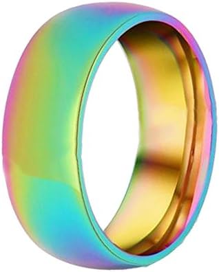 PDAYWID 8mm Mens Colorful Tungsten Ring Polished Couples Rings Size 8
