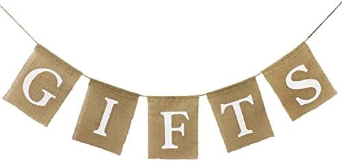 Uniwish Gifts Burlap Banner, Vintage Hanging Bunting Sign Baby Shower Birthday Party Wedding Decorations