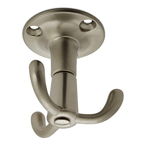 5 x Turning Hooks TROMSO Triple Stainless Steel Finish matt 53 x 50 mm Base Ø 40 mm Borehole Spacing 25 mm Aluminium