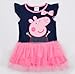 Peppa pig girl's dress Fashion clothing Kids cartoon wear child girl,Navy/Pink,4y