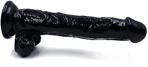 Heiww Realistic Dilldo with Suction Cup Amal Plug Artificial Pennis Adult Six Toy for Women Couples (Color : Black)