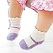 Pro1rise® 4 Pairs Infants Newborn Baby Girls Antislip Skid Mary Jane Dots Print Slipper Socks 0-12 Months