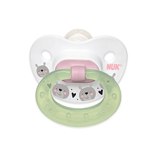NUK  Day & Night Glow Pacifier (0-6m) 2pk Silicone, Girl Designs