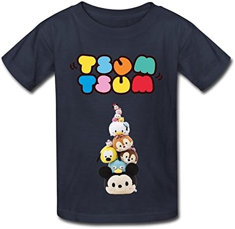 Kid's Geek TSUM TSUM Logo T-shirts Size M Navy By Parkearl