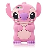 iPhone 6S Case, MC Fashion Cute 3D American Cartoon Character Stitch Angel Protective Silicone Phone Case Compatible for Apple iPhone 6/6S (Stitch-Pink)