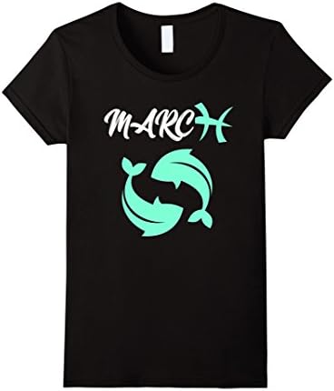 Womens Pisces T-Shirt for March Birthday Gift Medium Black