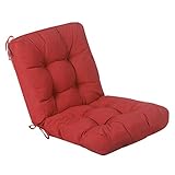 QILLOWAY Outdoor Seat/Back Chair Cushion Tufted Pillow, Spring/Summer Seasonal Replacement Cushions. (RED)