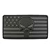 LEGEEON All Black DEVGRU Skull American Flag Morale Tactical PVC Rubber Hook-and-Loop Patch