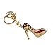 Reason Charm Lady Gift Rhinestone Stiletto High Heel Shoe Crystal Keychain (RED)