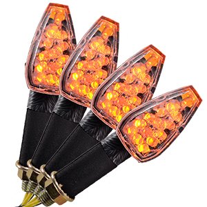 4pcs 14 LED Motorcycle Motorbike Turn Signals Indicators Blinker Indicator Amber Light Clear Lens