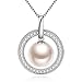 J.Rosée Simulated Pearl Necklace for Woman, with 925 Sterling Silver and 3A Cubic Zirconia Love Around You 18