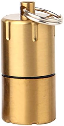 Leegor Hot Sale Fire Stash Waterproof Mini Survival Lighter Camping Pocket Keyring Tool (Gold)