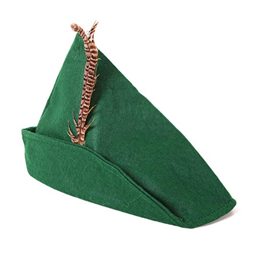 Narwhal Novelties Green Felt Robin Hood Hat with Removable Feather, One Size, Unisex