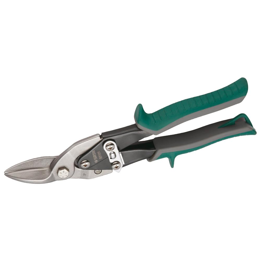 SATA ST93102ST Aviation Tin Snips, Right Cut 10" Steel Blades with Serrated Edges