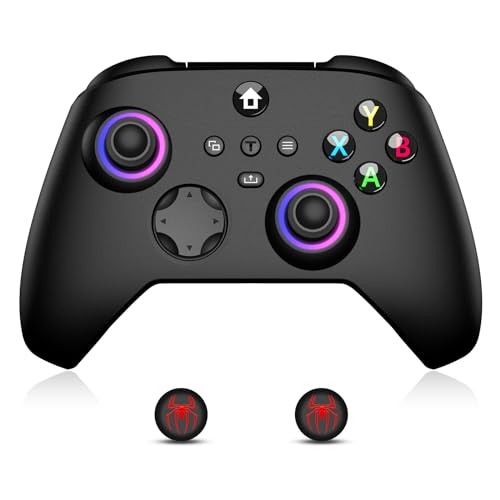 Photo 1 of VidPPluing Controller for Xbox, Xbox One, Xbox One X|S, Xbox Series X|S, 2.4GHz Wireless Controller with RGB Light, Turbo Function and Motion Sensor, Thumb Caps Included - Black