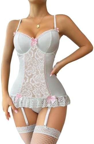Amazon.com: Leg Avenue Ruffle Trimed Garter and Stocking Set Black