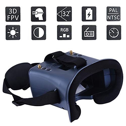 SoloGood EV800D FPV Goggles with DVR 4.3 Inch 5.8G 40CH Diversity Video Headset Build in 3.7V 2000mAh Battery