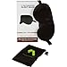 Everest Essentials Silk Sleep Mask with Adjustable Strap, Blocks Out Light and Helps Sleep Better | Eye Mask for Yoga, Shift-Work, Migraines, Puffy Eyes | Blindfold Comes in a PE Zip Bag, Black
