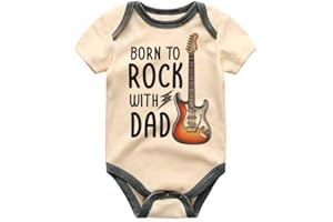 KiddiePro Born to Rock With Dad Baby Clothes Guitar Rockstar Baby bodysuit Newest Rock Band Member Rock and Roll Music Lover 