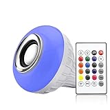 LED Music Light Bulb, E27 led light bulb with Bluetooth Speaker RGB Changing Color Lamp Built-in Audio Speaker with Remote Control for Home, Bedroom, Living Room, Party Decoration