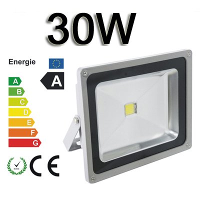 HimanJie 10W/20W/30W/50W/70W/100W kaltweiß mit silber grau Aluminium Gehäuse LED Lampe IP65 wasserdicht Squre Wandleuchter Fluter Flutbeleuchtung Flutlicht Scheinwerfer Außenstahler Leuchtmittel Energiesparend(30W) – Bild 3