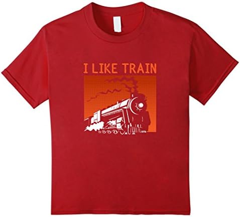 Kids I Like Train Locomotive T Shirt 10 Cranberry