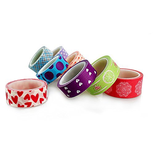 Washi Masking Tape Set of 10, Decorative Masking Tape Collection,Tape for DIY Crafts and Gift Wrapping Beautify Bullet Journals, Planners by OffKits