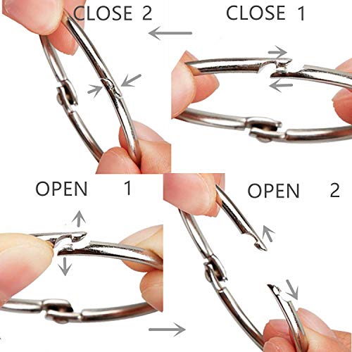 Loose Leaf Binder Rings Book Ring（15 Pack）Large 2 3/4 Inch Diameter Nickel Plated Silver - Thumbnail 2