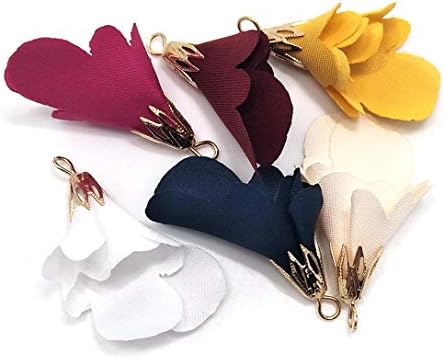 100Pcs Chiffon Handmade Skirt Tiny Soft Tassels Mini Tassels,Colorful Tassels, Earring Tassels Assorted Colors Randomly (15)