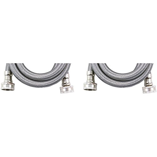 CERTIFIED APPLIANCE WM72SS2PK Braided Stainless Steel Washing Machine Hose, 2 pk (6ft) - FIVE YEARS