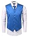Mens 3 Pieces Solid Tuxedo Vest NeckTie and Handkerchief Set(28 Colors, XS-4XL)