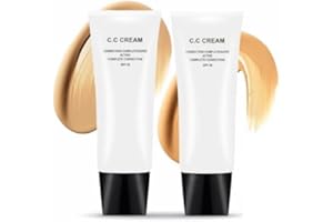ZITNODO Perbella Cc Cream Self Adjusting For Mature Skin, Perbella Cc Cream Self-Adjusting For Older Women, Cc Cream Foundation SPF 50, Self-Adjusting Skin Tone, Lightweight & Non-Greasy (2 PCS)