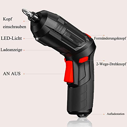 Wiederaufladbarer Akku-Schraubendreher 47-teiliges Set 4,8 V 1800 mAh Biegbarer handgehaltener kompakter… – Bild 4