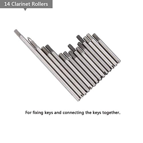 Clarinet Repair Tool Kit Repairing Maintanance Tools Set Combo (Including Spring Needles, Sound Hole Pad, Finger Rest, Springs, Rollers, Screws)
