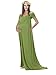 JL Store Maternity Chiffon Gown Split Front Maxi Photography Dress for Photo Shoot (GREEN)