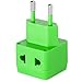 European Plug Adapter by Yubi Power 2 in 1 Universal Travel Adapter with 2 Universal Outlets - 5 Pack - Multi Color- Type C for Europe, France, Germany, Russia, Spain & More.