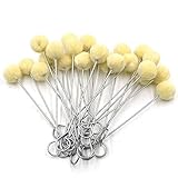 Aiskaer 60 Pcs Wool Daubers Ball Brush Leather Dye Tool with Metal Handle for DIY Crafts Projects (60PCS)