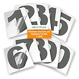 iSYFIX Grey Vinyl Numbers Stickers - 1.5 Inch Self