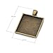 IGOGO 20 PCS Square Pendant Trays Pendant Blanks Cameo Bezel Cabochon Settings 25x25 mm Antique Bronze Color
