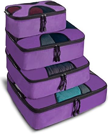 Yanuoki Large Capacity Purple Packing Cubes for Travel-Luggage Accessories Organizers Bags